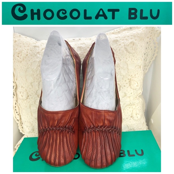 pintuck leather flats